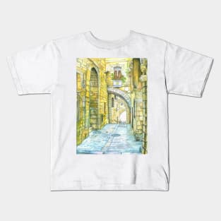 Old City Jerusalem Israel Silk Painting Kids T-Shirt